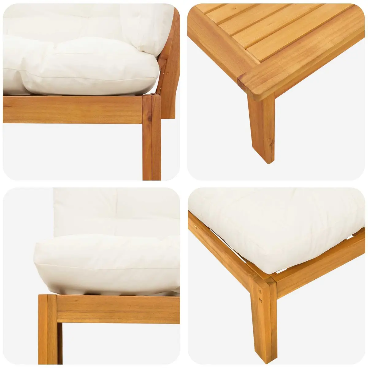 5 Piece Garden Pallet Sectional Sofa Set Outdoor Corner Lounge Brown Acacia Wood