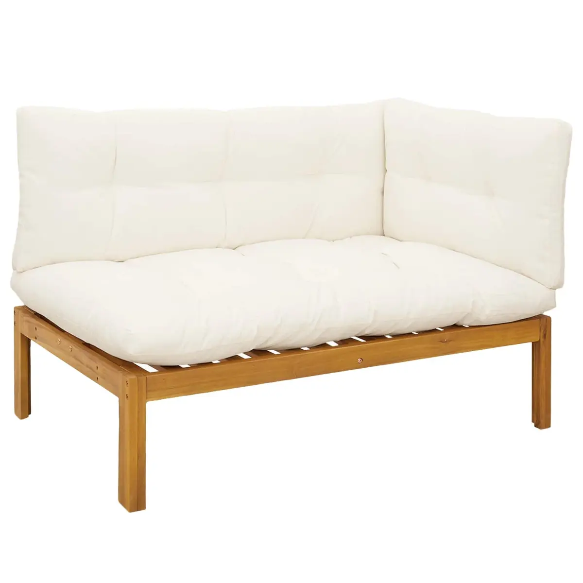 5 Piece Garden Pallet Sectional Sofa Set Outdoor Corner Lounge Brown Acacia Wood