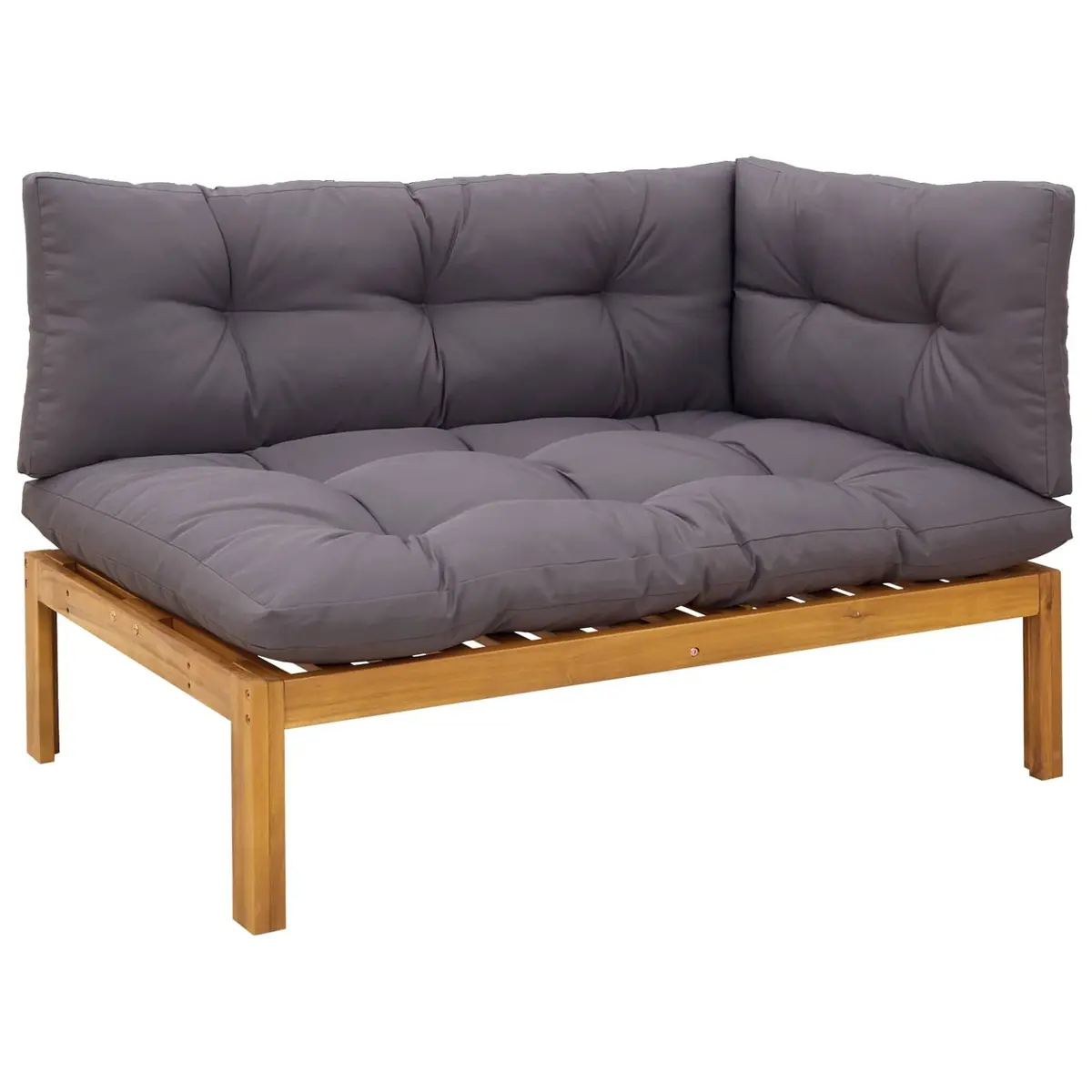 Outdoor Sectional Sofa Set 4 Piece Corner Lounge Solid Acacia Wood Brown