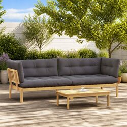 Garden Pallet Sectional Sofa Set 2 Piece Corner Lounge Outdoor Furniture with