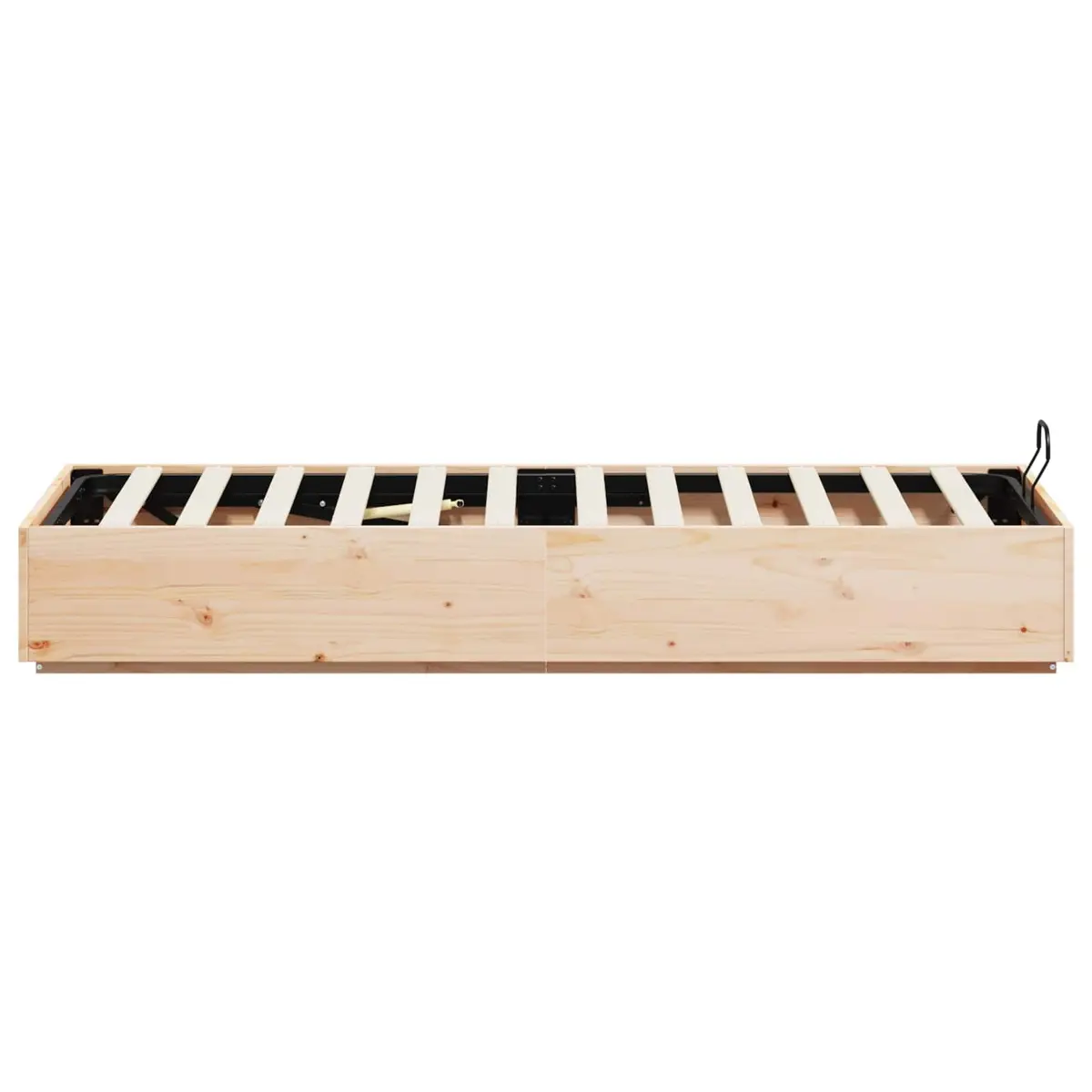 Ottoman Storage Bed Frame Solid Pine Wood Hydraulic Lift Single Double Queen King Size Brown