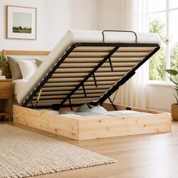 Ottoman Storage Bed Frame 135 x 190 cm Gas Lift Modern Bedroom Furniture