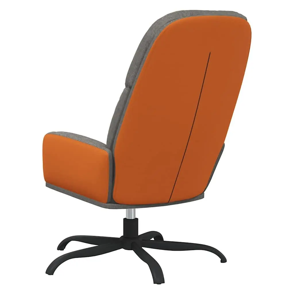 Arm Chair Swivel Recliner Grey Fabric Padded Seat Armrests