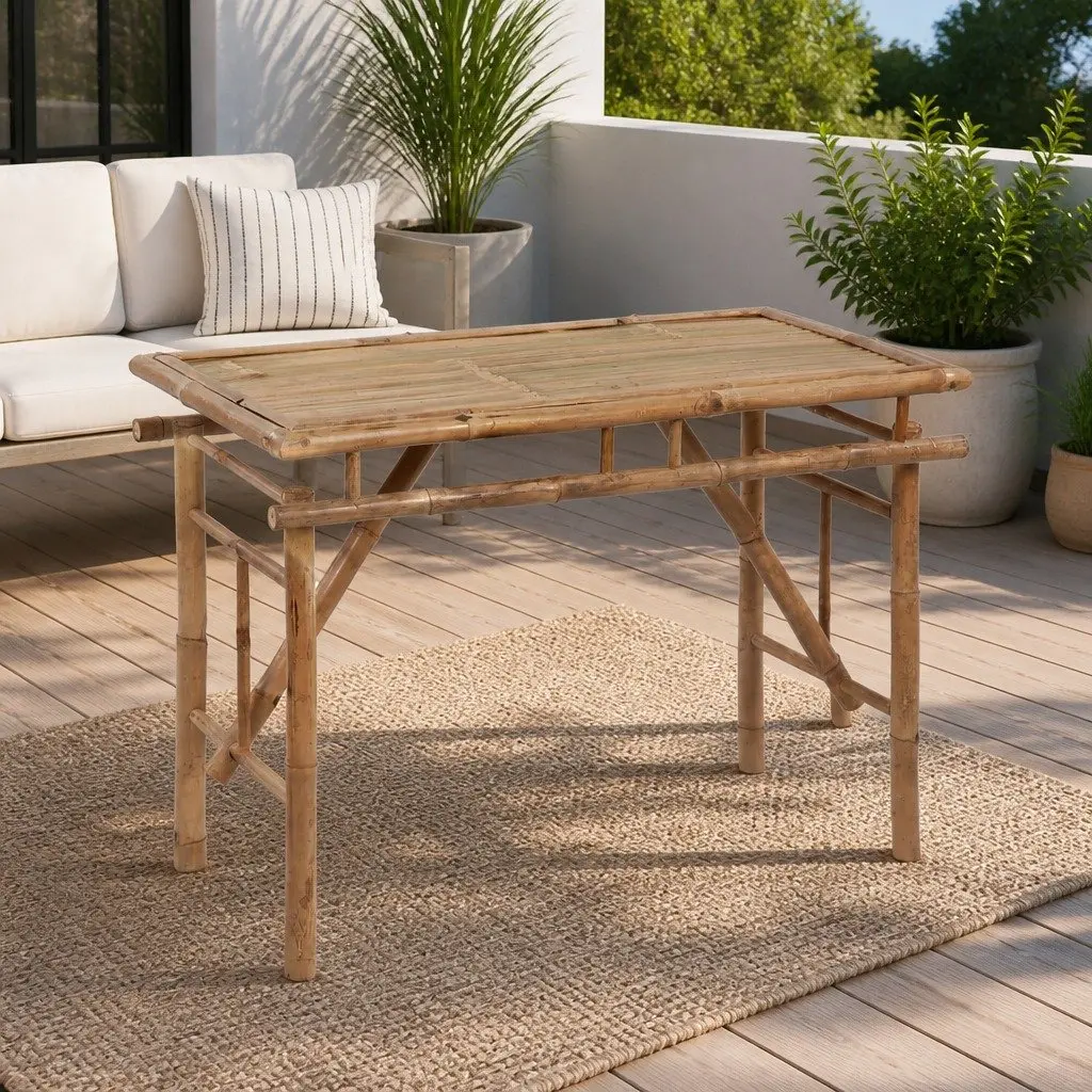 Folding Garden Table 115x50x75cm Outdoor Patio Dining Camping Portable Brown