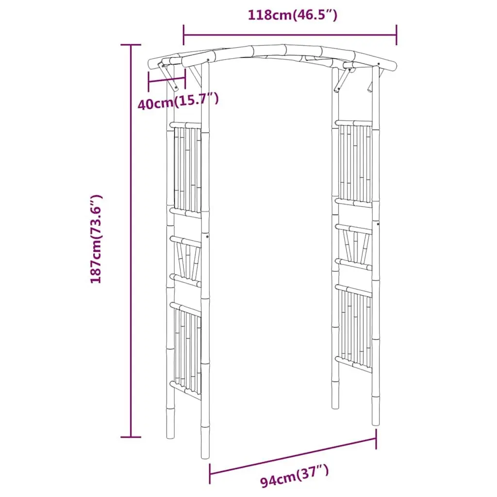 Garden Arch Bamboo Rose Trellis Outdoor Patio Arbour Pergola Climbing Plant