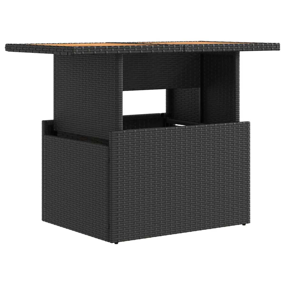 Outdoor Dining Set 3 Piece Adjustable Backrest Steel Frame Black Rattan