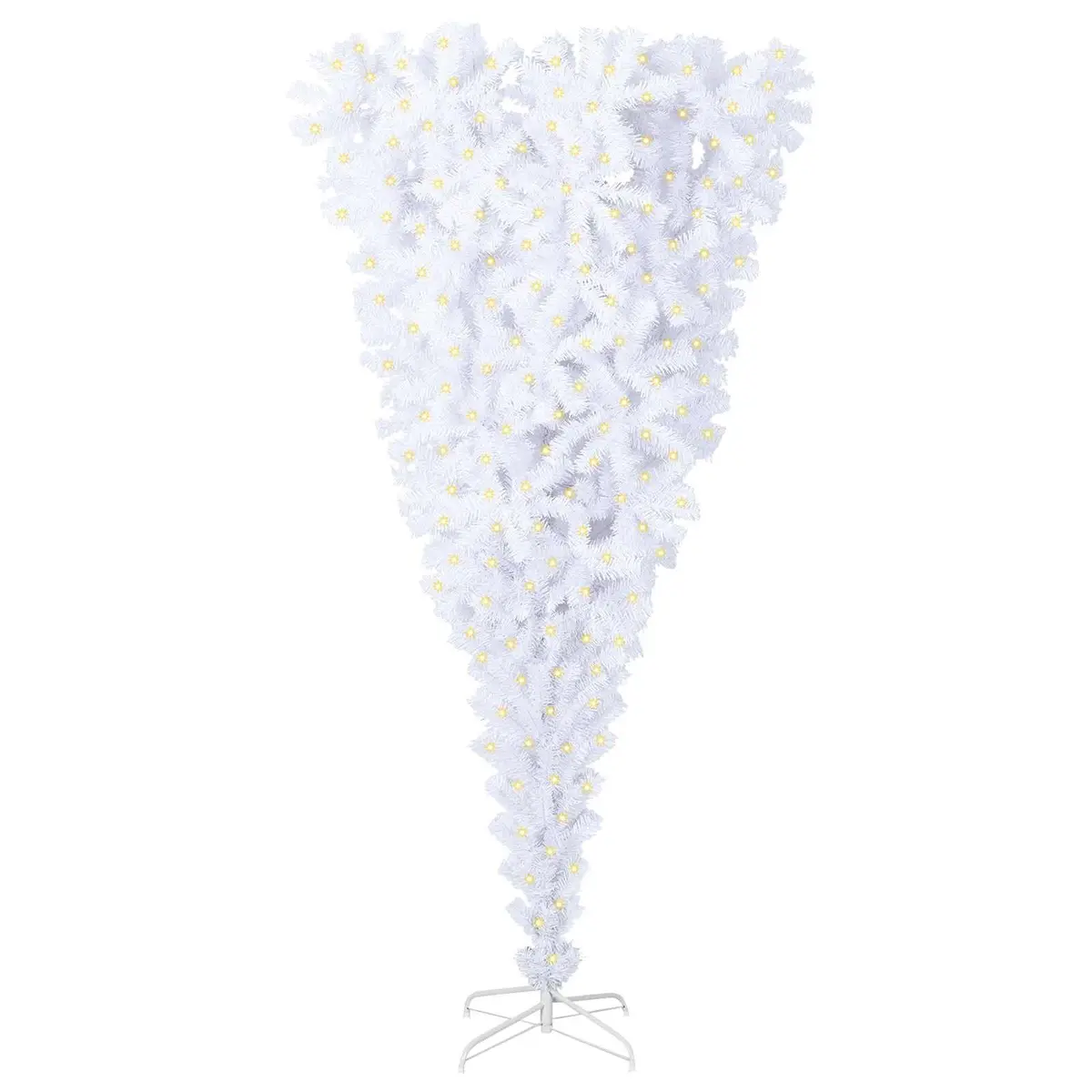 Artificial Christmas Tree 240cm White LED Lights Steel Stand