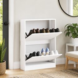 Shoe Cabinet White Storage Organiser Hallway Entrance Modern Furniture
