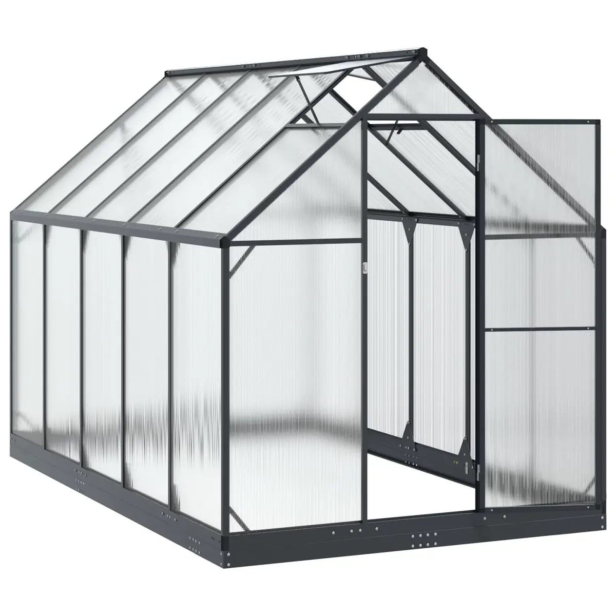 Garden Greenhouse Tunnel with Door Adjustable Height Anthracite