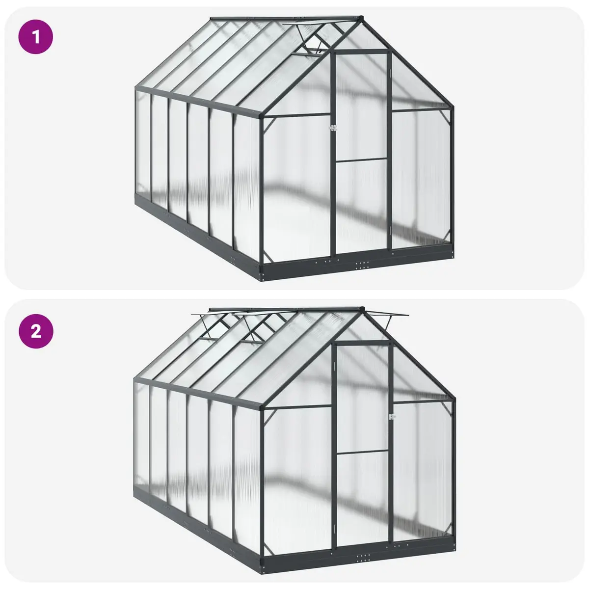 Garden Greenhouse Tunnel Anthracite Adjustable Height Portable