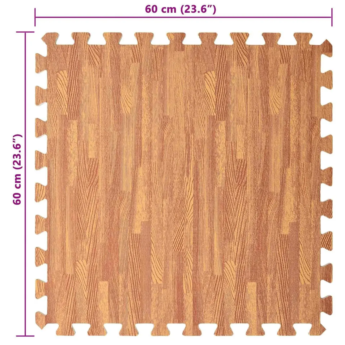 Pool Ground Mat EVA Foam Modular Interlocking 12 Pieces Brown