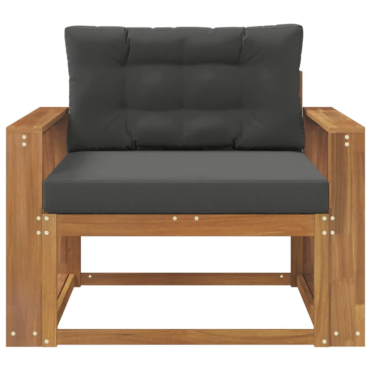 Outdoor Middle Sofa Section Solid Wood Garden Patio Lounge Furniture Seating