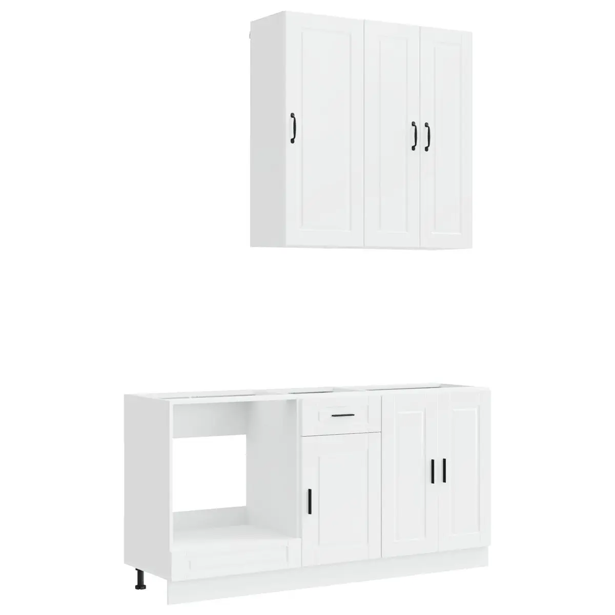 Kitchen Unit PORTO 5 Piece High Gloss White Storage Cabinet Engineered Wood