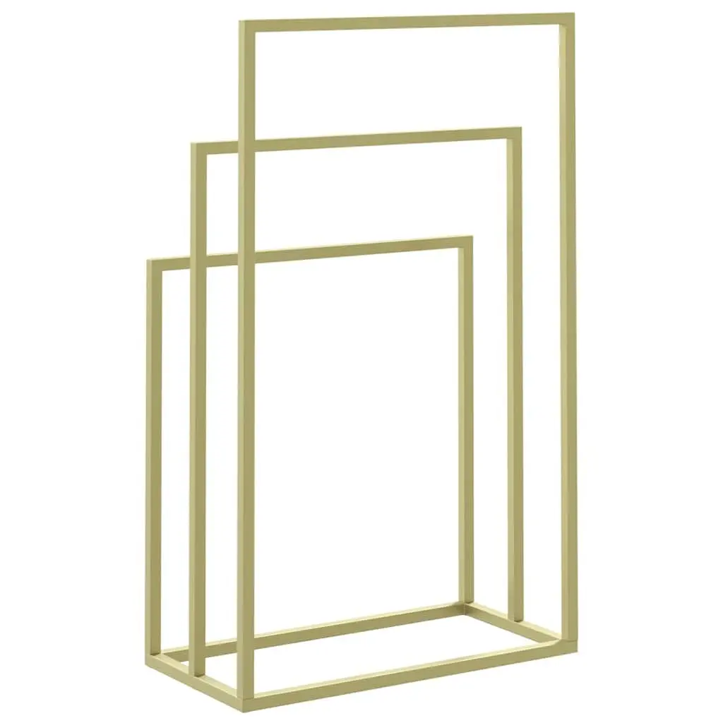 Freestanding Towel Rack 3 Tier Iron Gold Bathroom Storage Holder Stand Organiser
