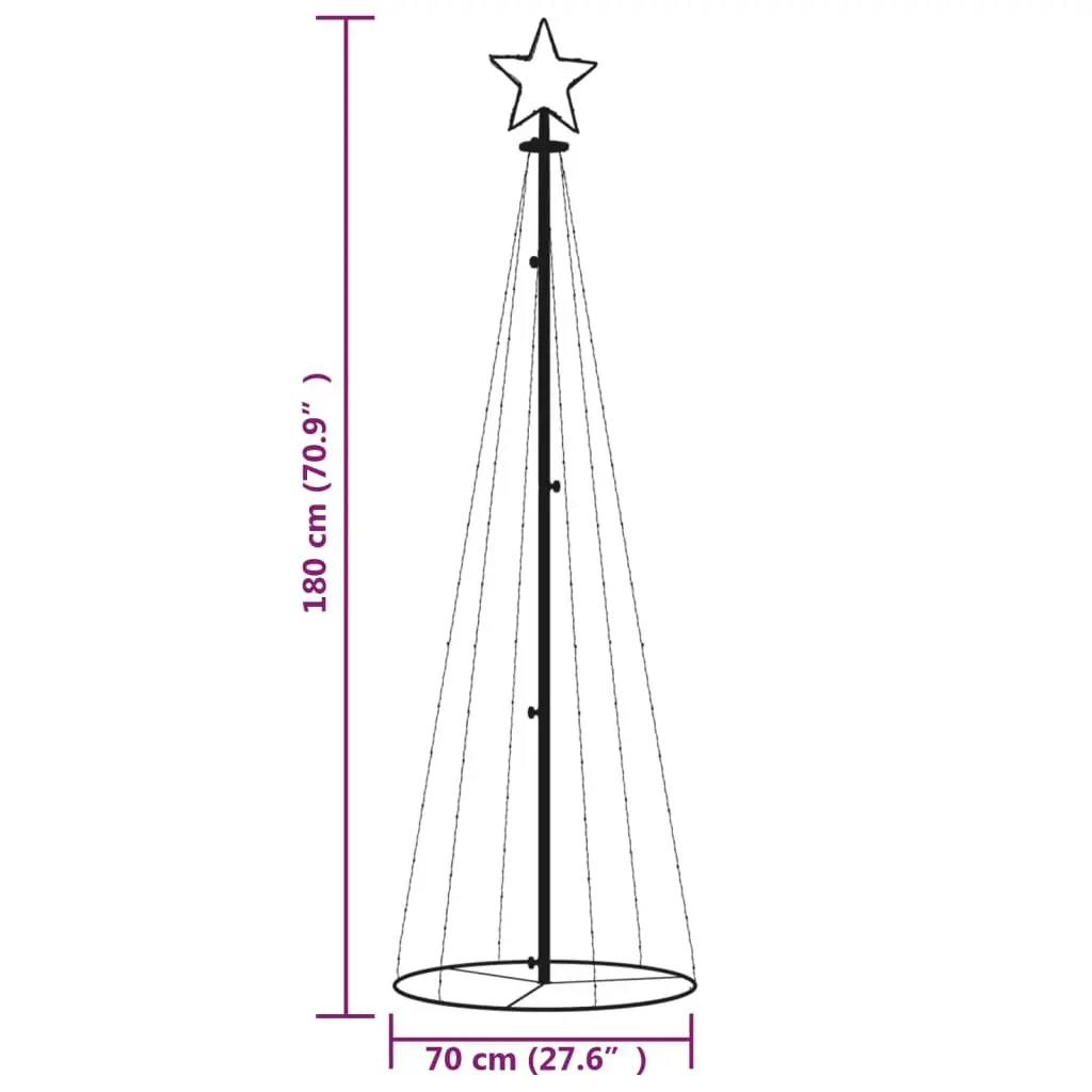 Christmas Cone Tree 180cm Blue Illuminated with 108 LEDs Indoor Outdoor Display
