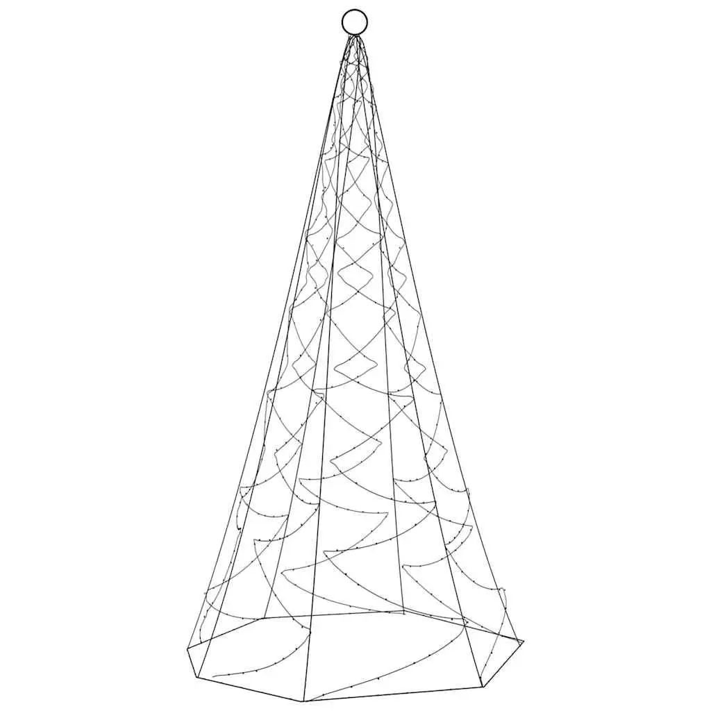 Christmas Tree Flagpole Light 180cm 200 LED Warm White 8 Effects Holiday