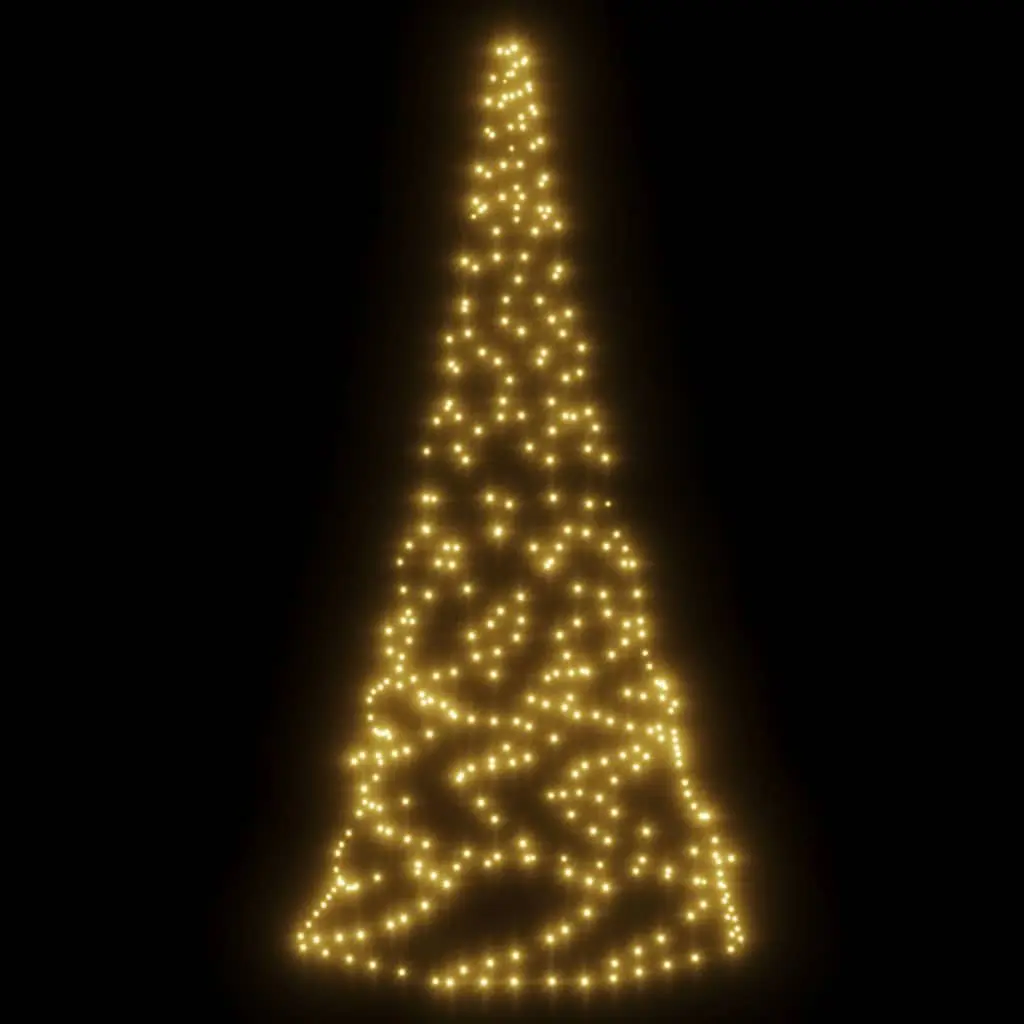 Christmas Tree Flagpole Light 180cm 200 LED Warm White 8 Effects Holiday