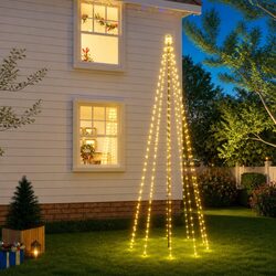 Christmas Tree with Spike Warm White 310 LEDs 300cm Height Holiday Home Decor