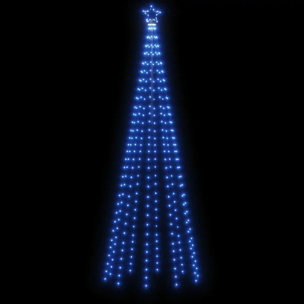 Christmas Tree with Spike 300cm Tall 310 Blue LEDs Holiday Home Decoration