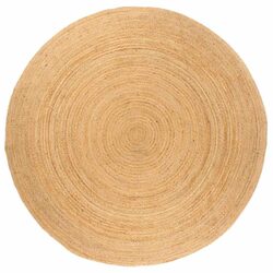 Round Braided Jute Area Rug 180cm Natural Beige Handwoven Home Decor Floor Mat