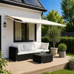 Awning Replacement Fabric Cream 400 x 300 cm Outdoor Shade UV Weather Resistant
