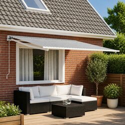 Awning Replacement Fabric Anthracite White 300 x 250 cm UV Weather Resistant