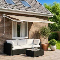 Awning Replacement Fabric Beige 400 x 350 cm Outdoor Shade UV-Resistant Weather