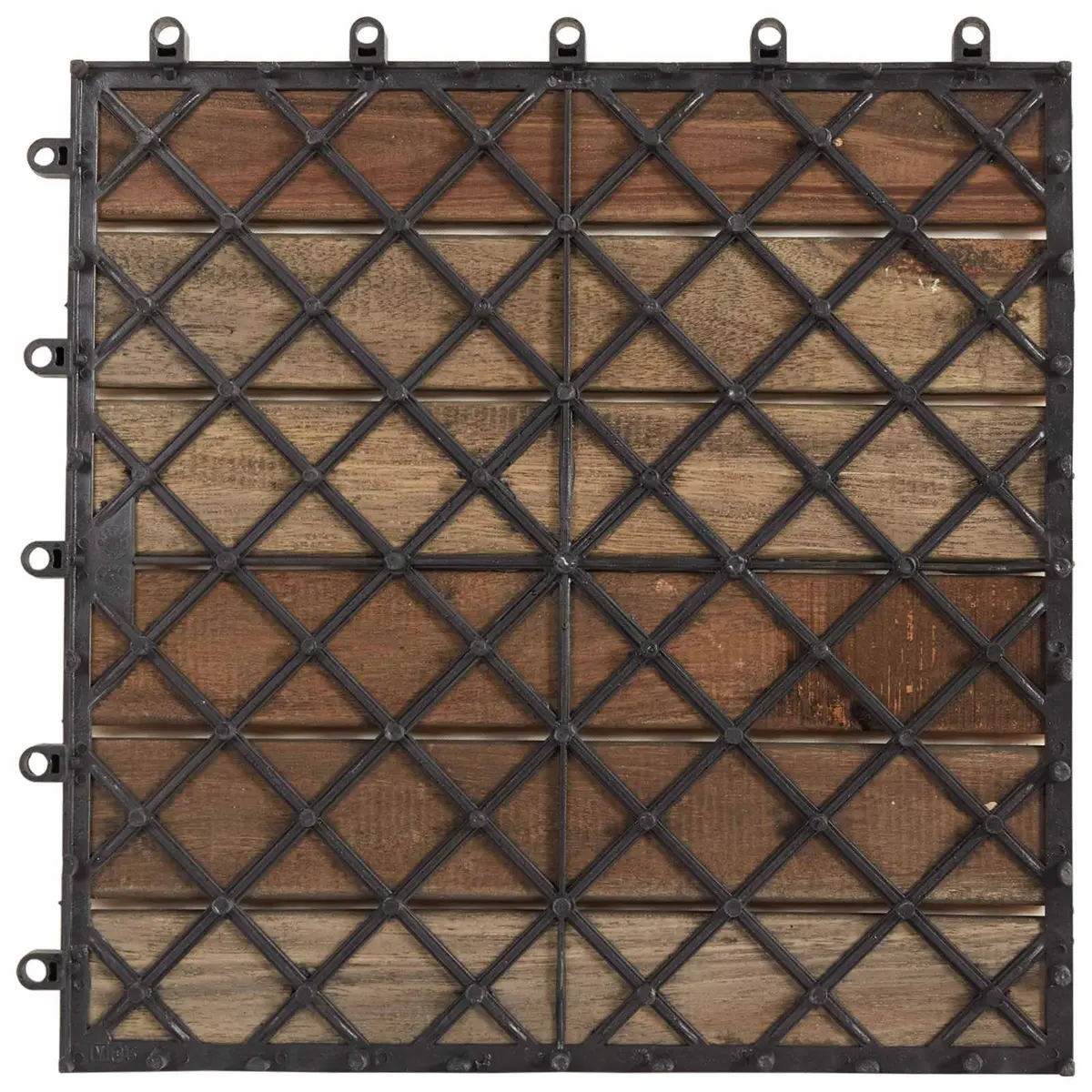 Decking Tile 30 pcs Grey 30x30 cm Acacia Wood Interlocking Square Outdoor Patio