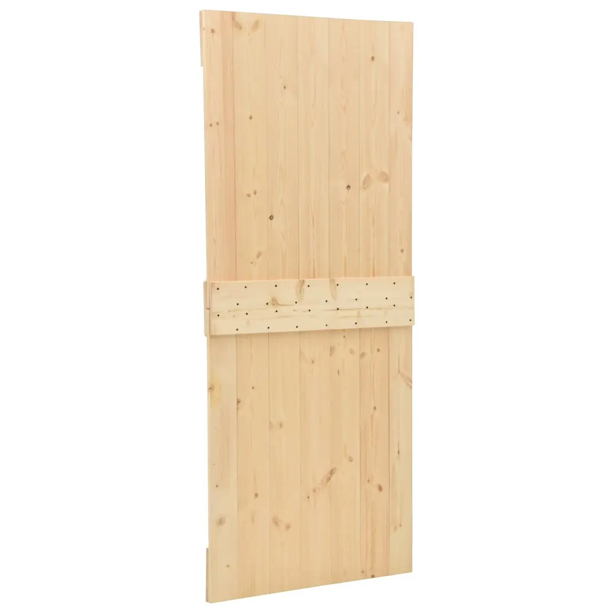Sliding Door Solid Pine Wood Natural Brown 80 x 210 cm Modern Room Divider