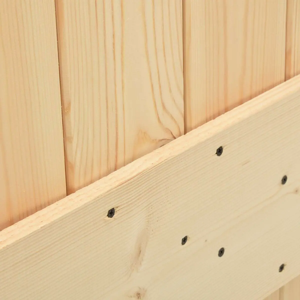 Sliding Door Solid Pine Wood Natural 100 x 210 cm