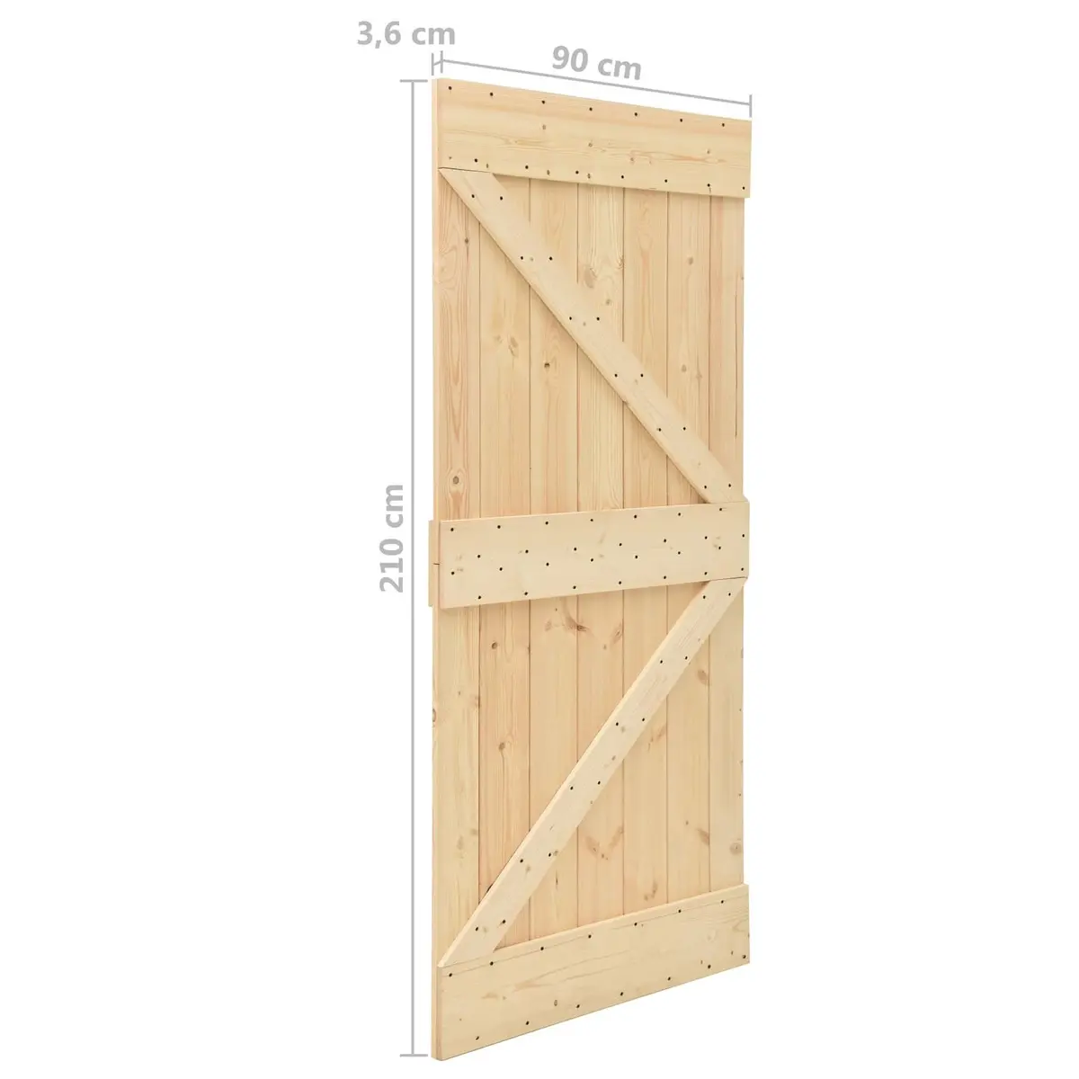 Sliding Door Solid Pine Wood Natural Modern Interior Room Divider 2 pcs