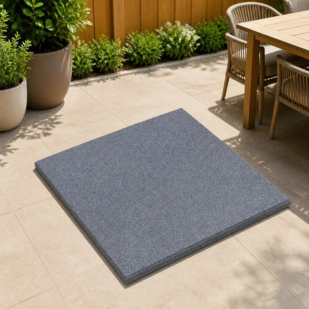 Fall Protection Tiles High-Density Rubber 50 x 50 cm Grey Outdoor Flooring Safety Mats