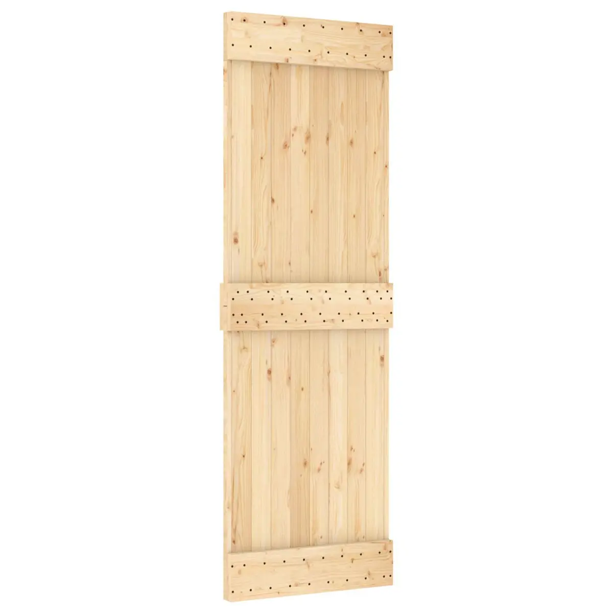Sliding Door Solid Pine Wood Space-Saving Modern Interior Divider 70x210cm Brown