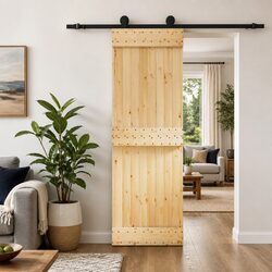 Sliding Door Solid Pine Wood Natural Brown 70x210cm Modern Room Divider