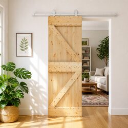 Sliding Door Solid Pine Wood Natural White 70x210cm Space-Saving Modern Interior