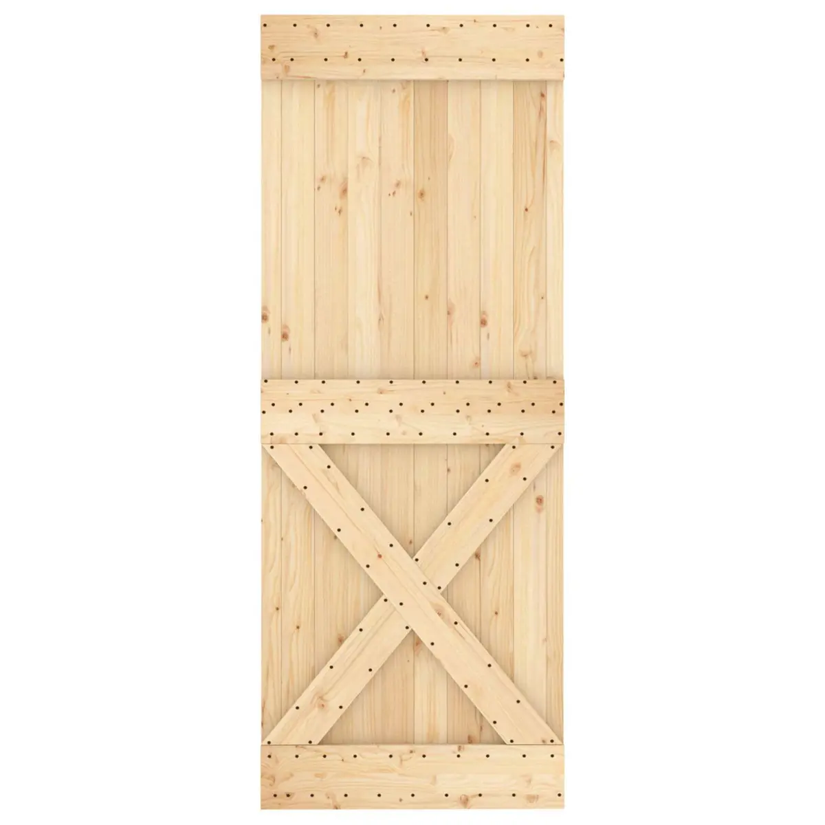 Sliding Door Solid Pine Wood Modern Room Divider 80 x 210 cm Natural Brown