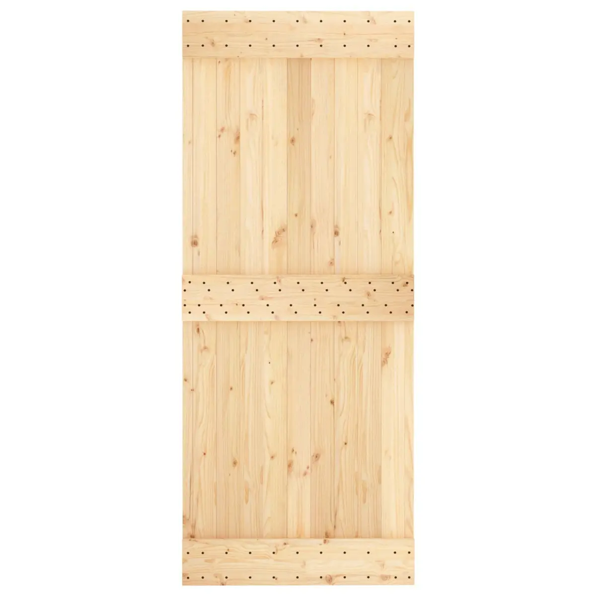 Sliding Door Solid Pine Wood Modern Space-Saving 85 x 210 cm Brown