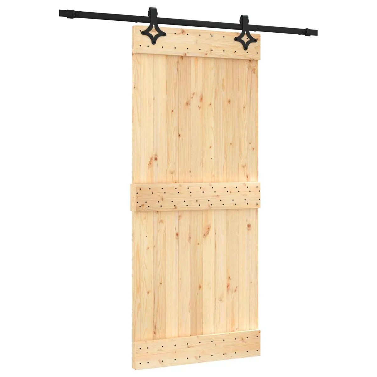 Sliding Door 90 x 210 cm Space-Saving Interior Room Divider Natural Wood
