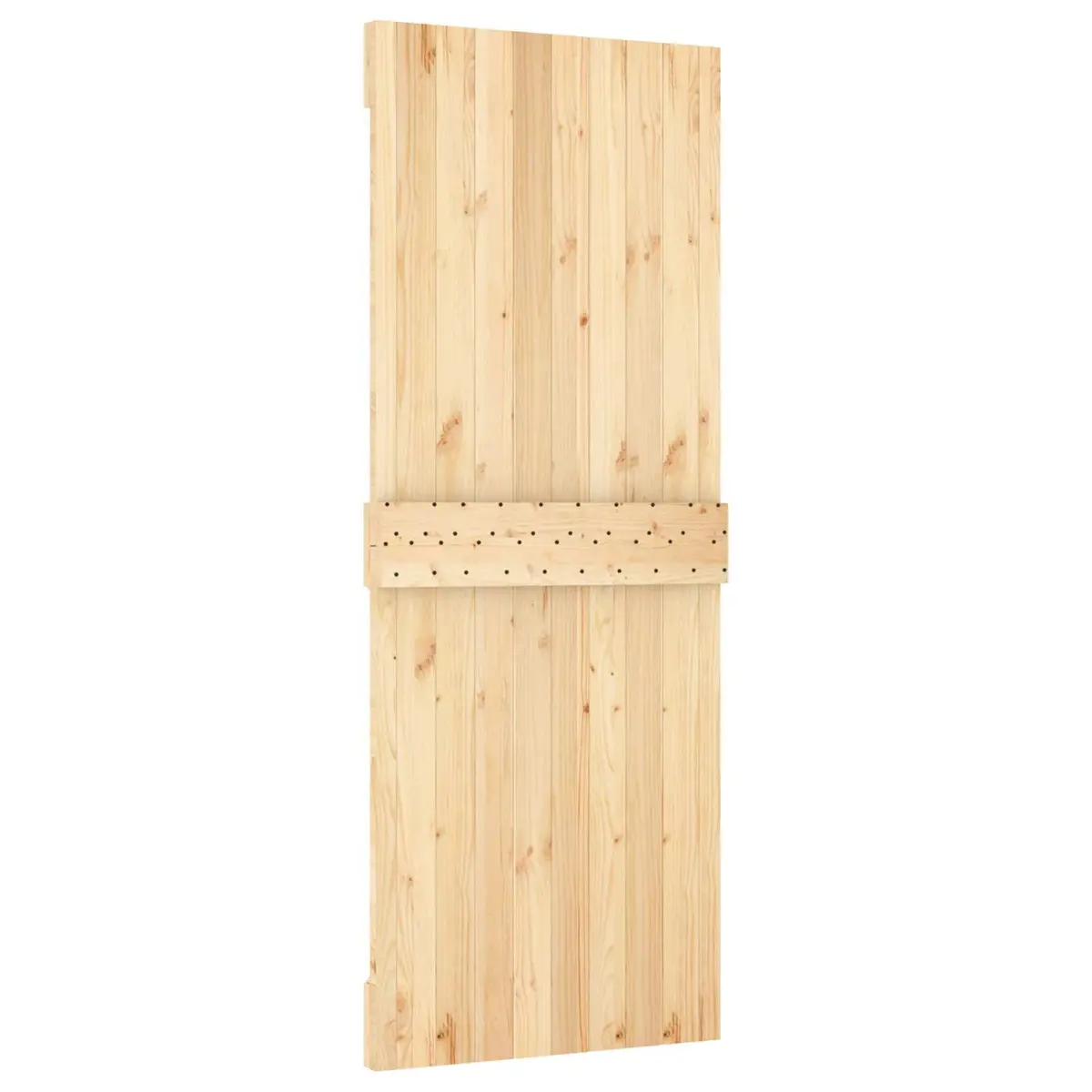 Sliding Door Solid Pine Wood Natural Black 80x210cm Modern Room Divider