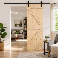Sliding Door Modern Design Space-Saving Room Divider 70x210cm Natural Pine