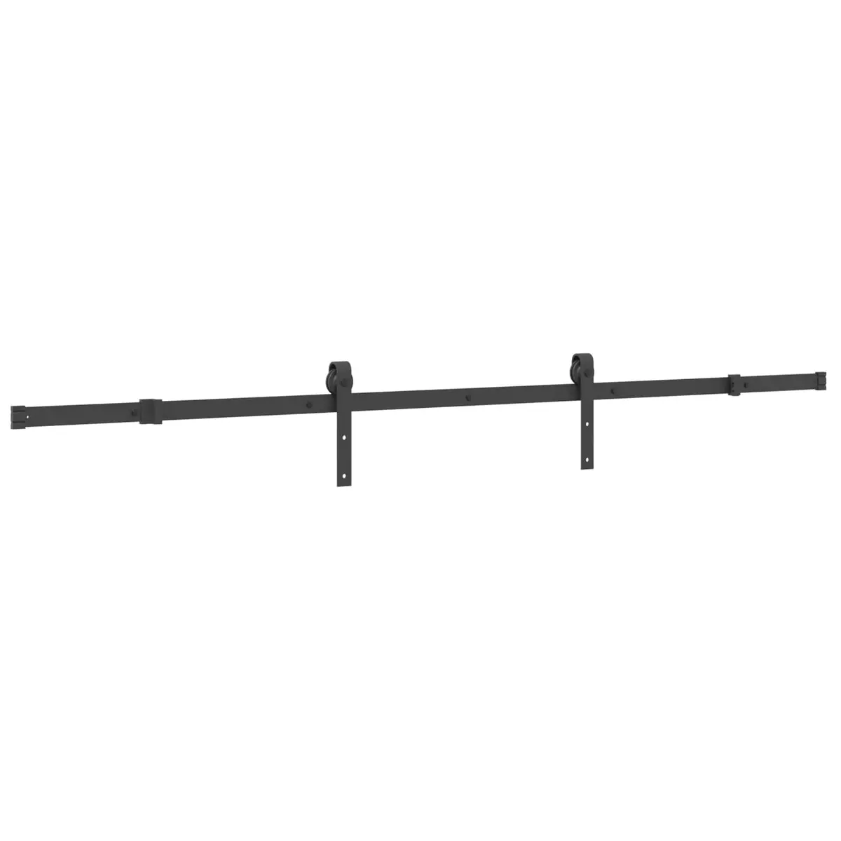 Sliding Door Natural Pine Wood Black Steel Track Modern Space-Saving 90x210cm