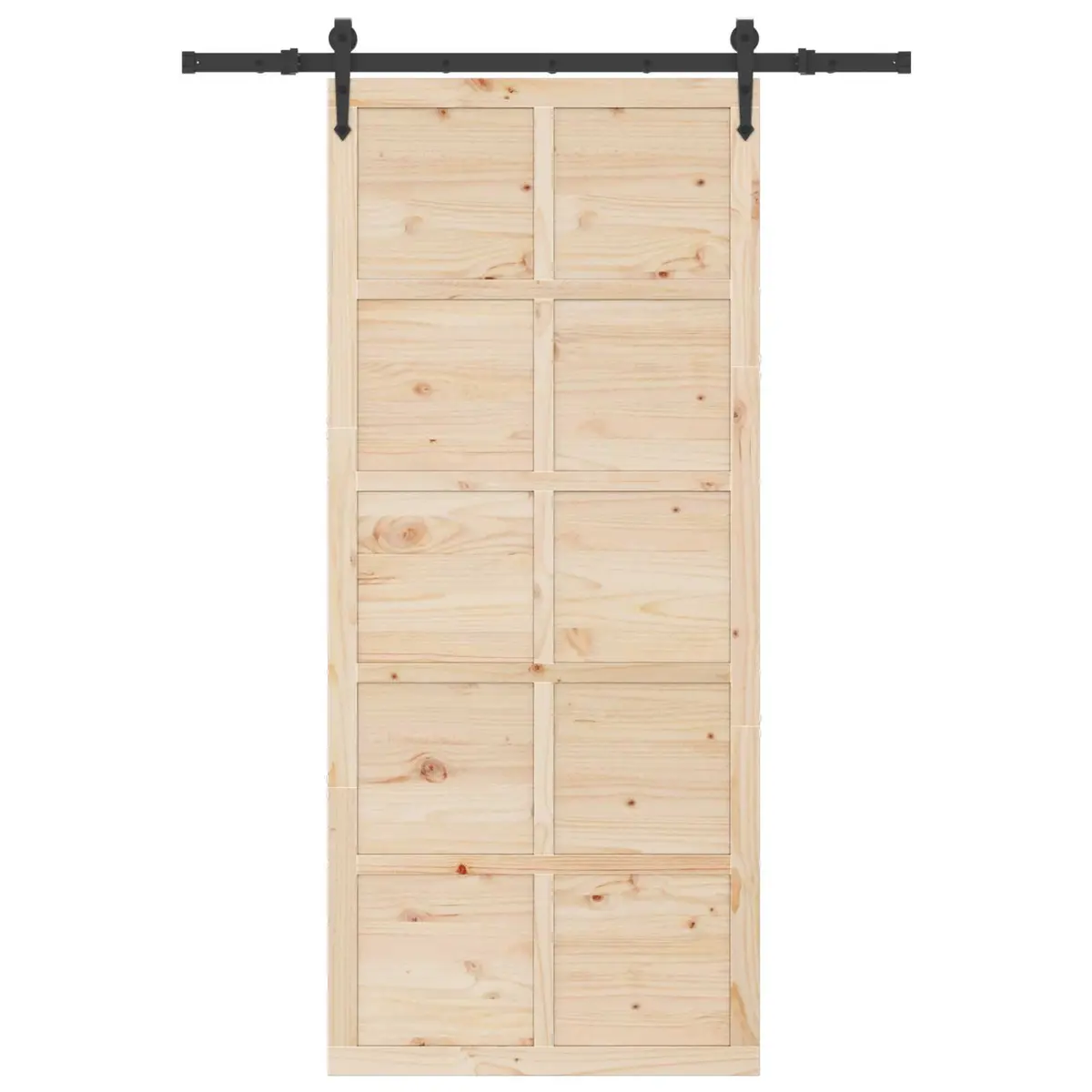 Sliding Door Solid Pine Wood Modern Interior Room Divider 80 x 208 cm Brown