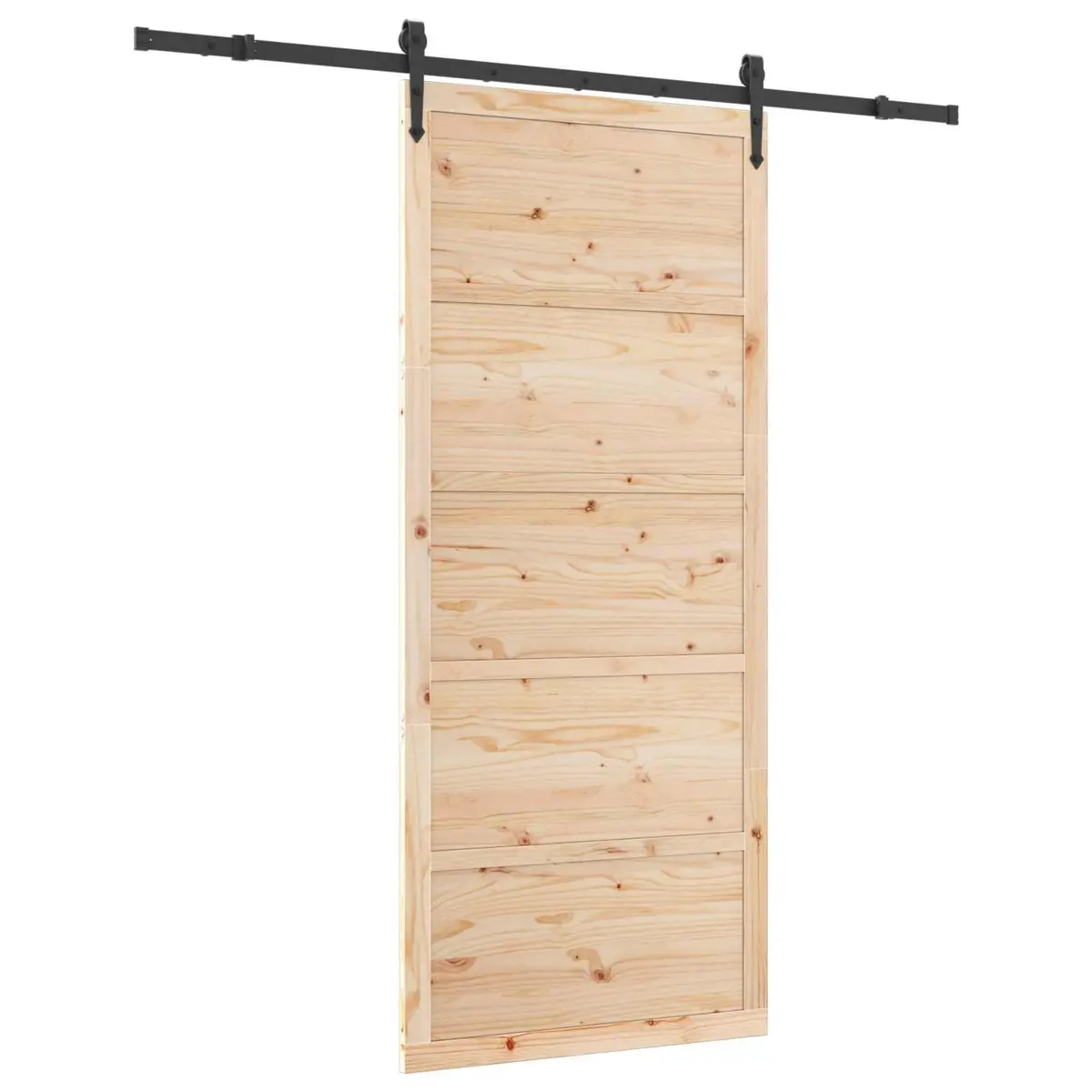 Sliding Door Solid Pine Wood Natural Brown 90 x 208 cm Interior Room Divider