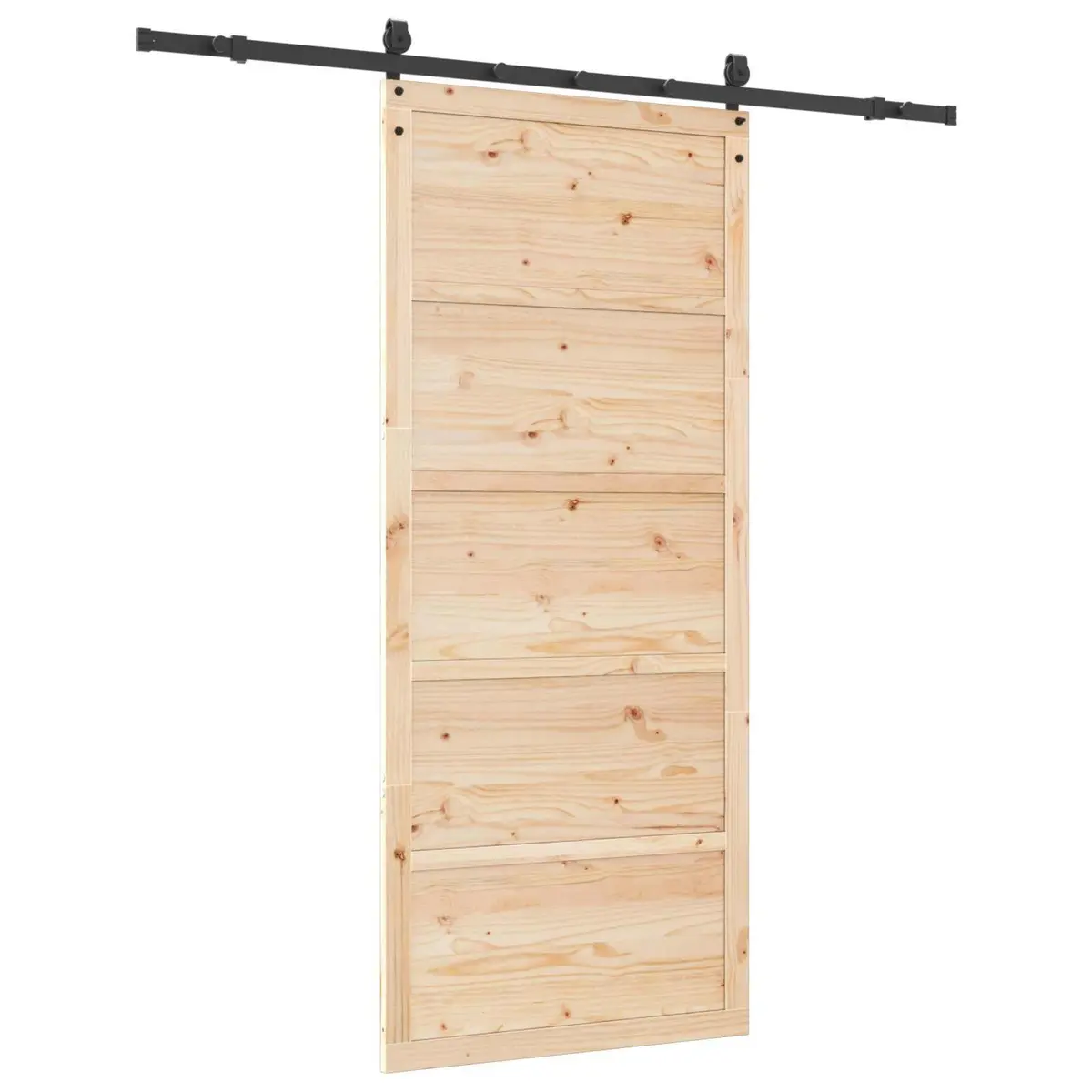 Sliding Door Solid Pine Wood Natural Brown 80 x 208 cm Interior Room Divider