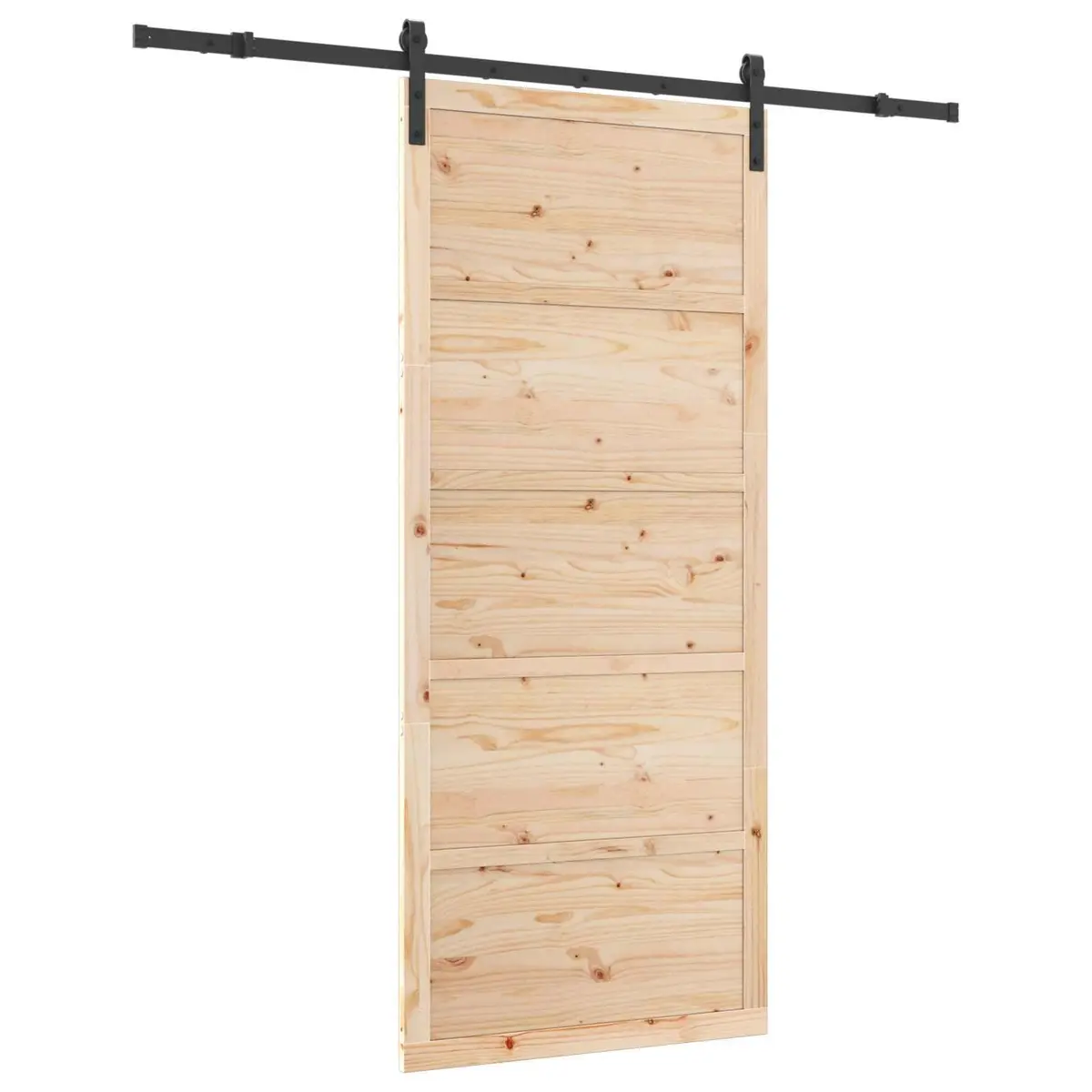 Sliding Door Solid Pine Wood 80 x 208 cm Modern Interior Room Divider Brown