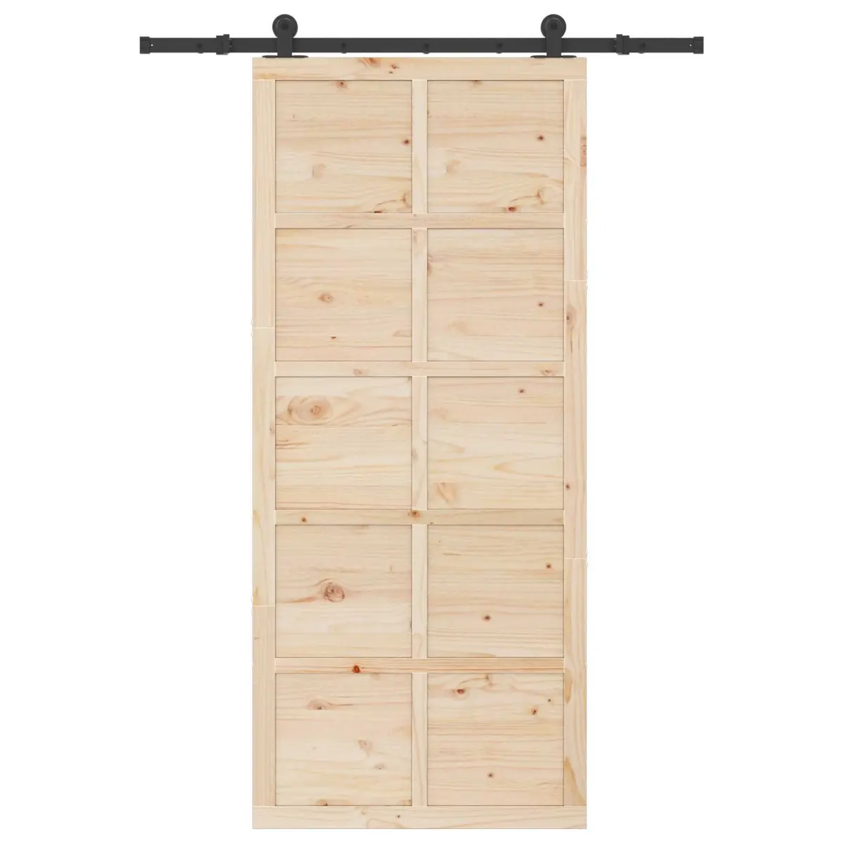 Sliding Door Solid Pine Wood Natural Brown 80 x 208 cm Interior Room Divider