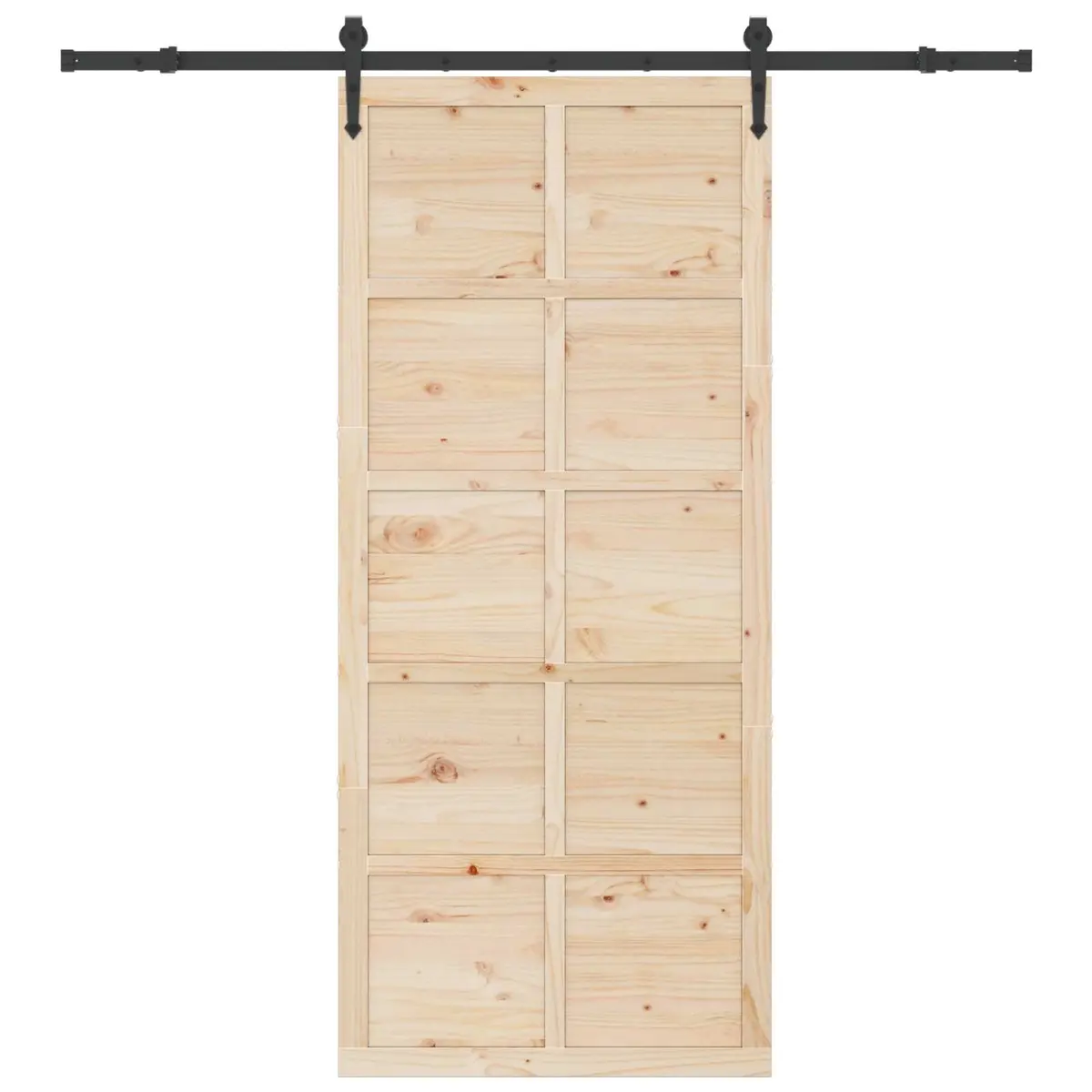 Sliding Door Natural Solid Pine Wood 80 x 208 cm Interior Room Divider