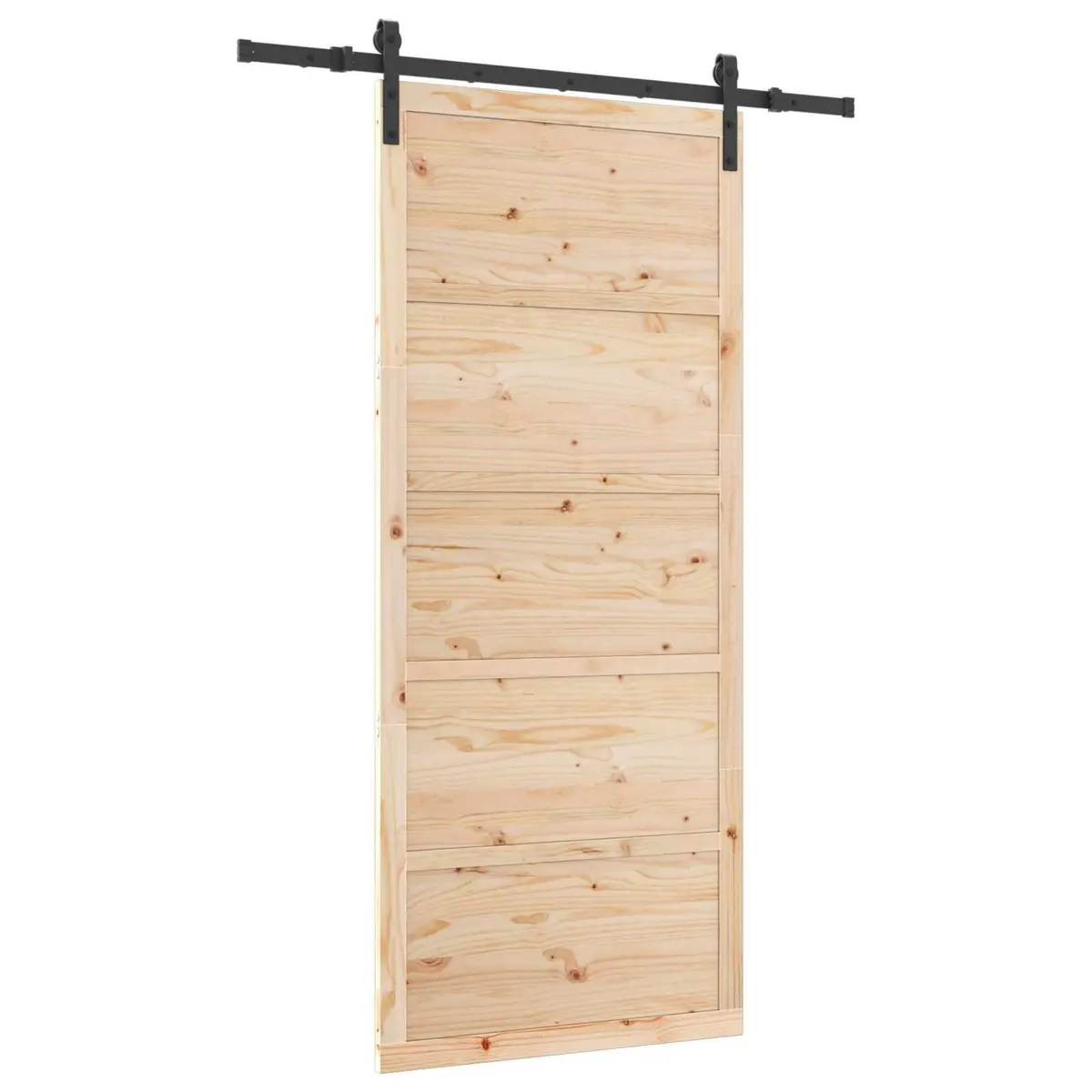 Sliding Door Solid Pine Wood Natural 80 x 208 cm Modern Interior Room Divider