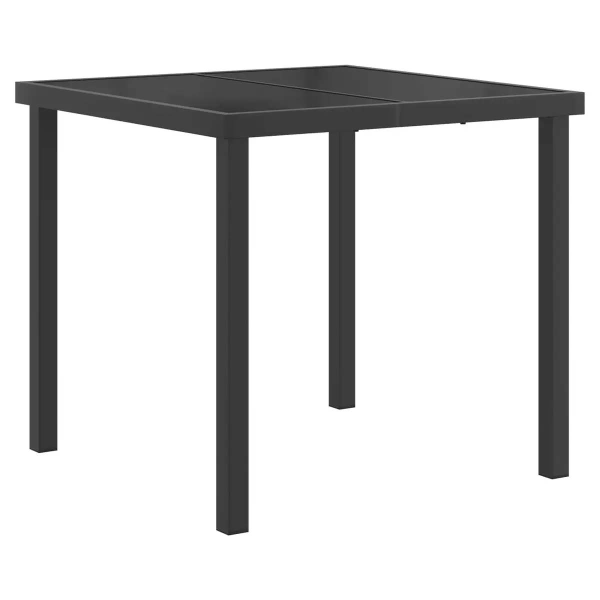 Outdoor Dining Set 5 Piece Garden Furniture Black Steel Frame Tempered Glass