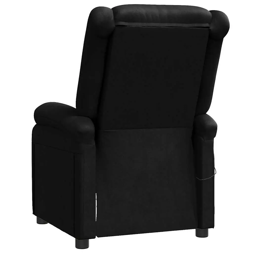 Electric Massage Chair Reclining Vibration 6 Points Black Faux Leather
